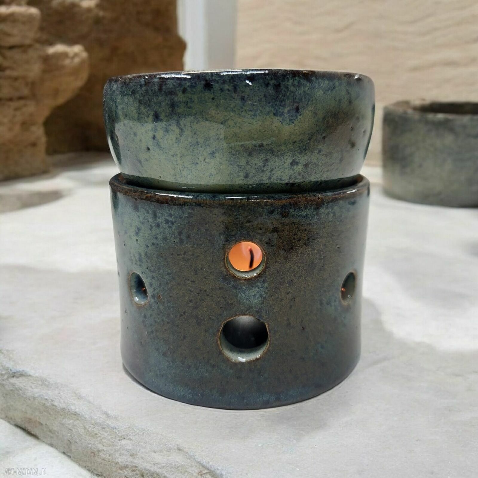 Kominek na wosk - ceramiczny kominek zapachowy do aromaterapii Art by Leika