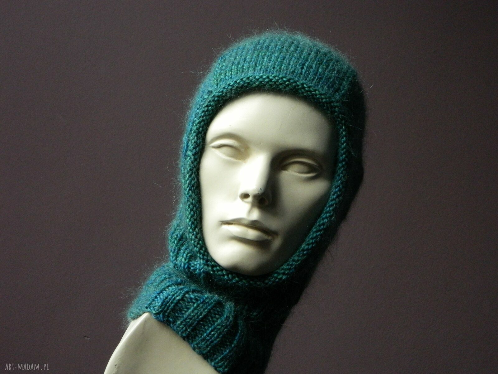 Kominiarka 100% merino Malabrigo szmaragdowa dla Bianki - rezerwacja
