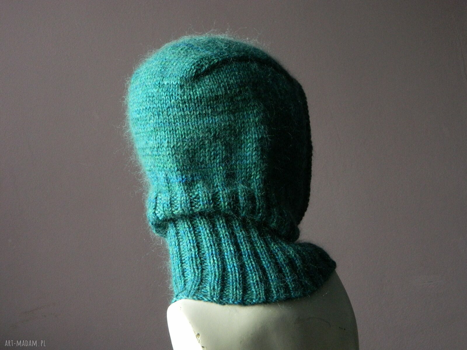 Kominiarka 100% merino Malabrigo szmaragdowa dla Bianki - rezerwacja