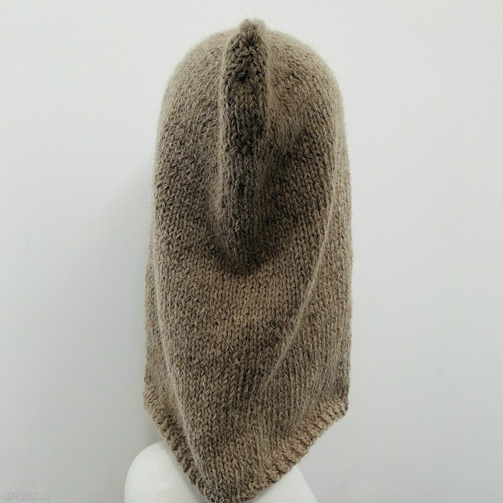 Balaclava - kominiarka z alpaki taupe (oversize) dla kobiet