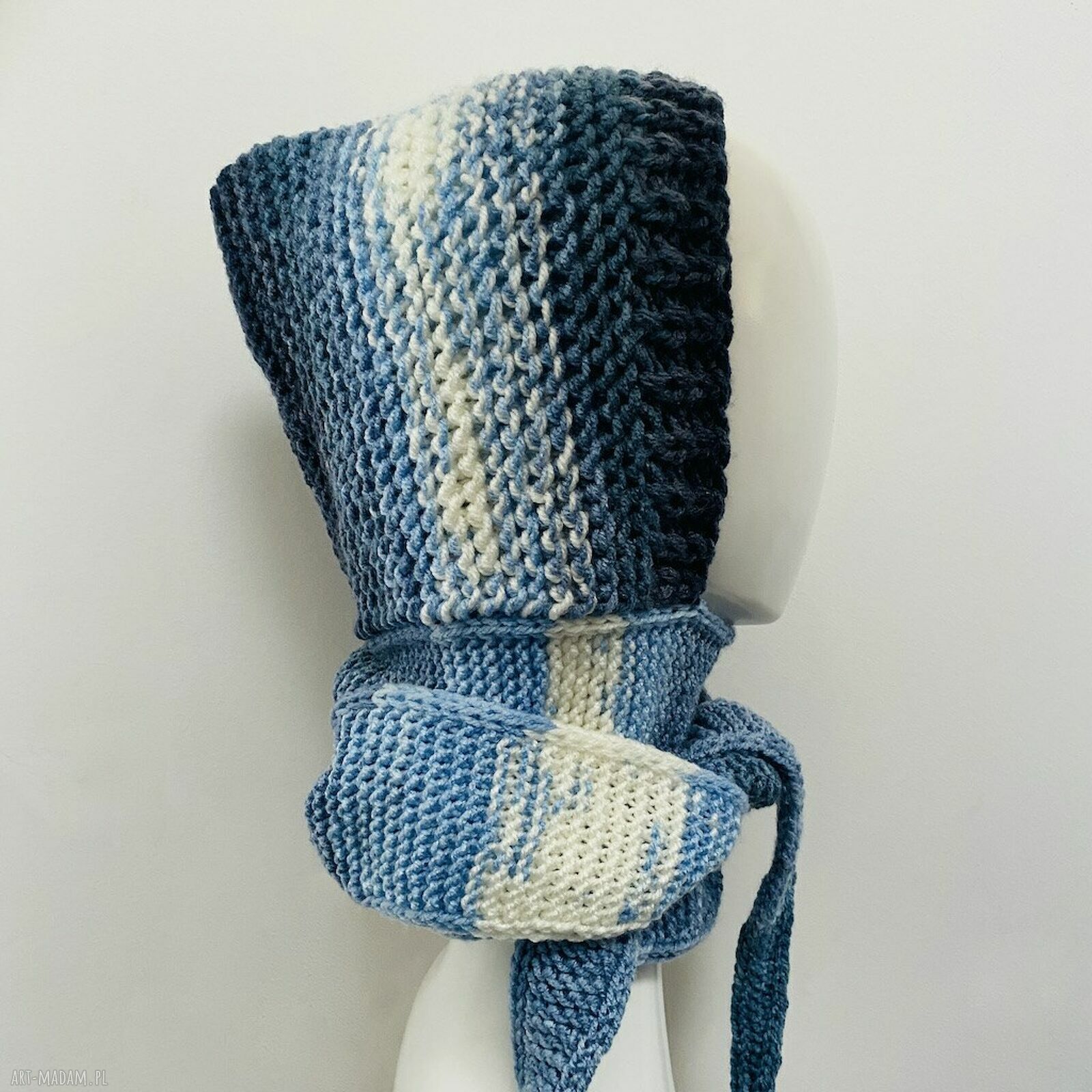 Balaclava kominiarka (kapturoszal) zamiast czapki - ręcznie robiona 53-55 cm