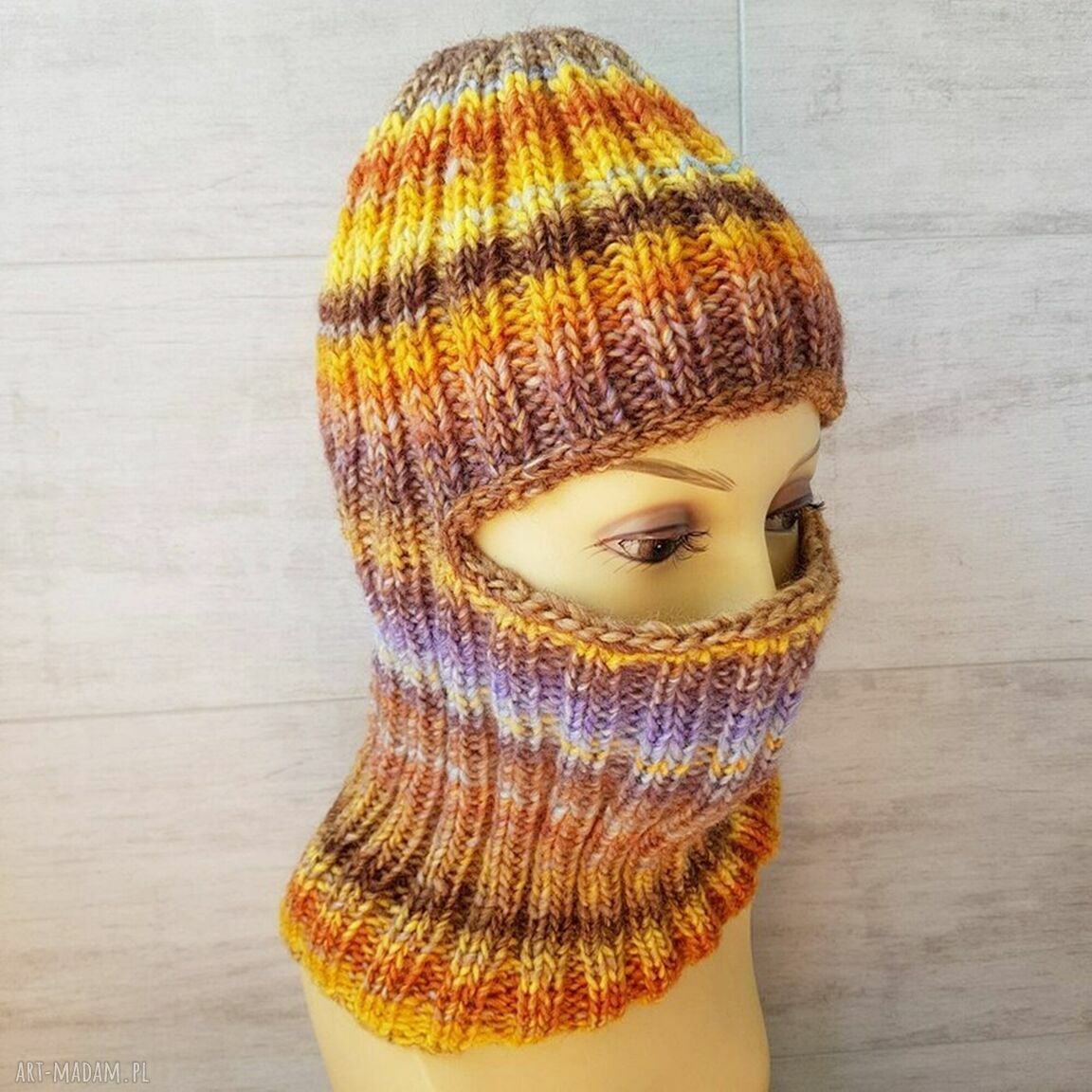 Kominiarka Balaclava Streetwear - ręcznie robiona z wełną 53%