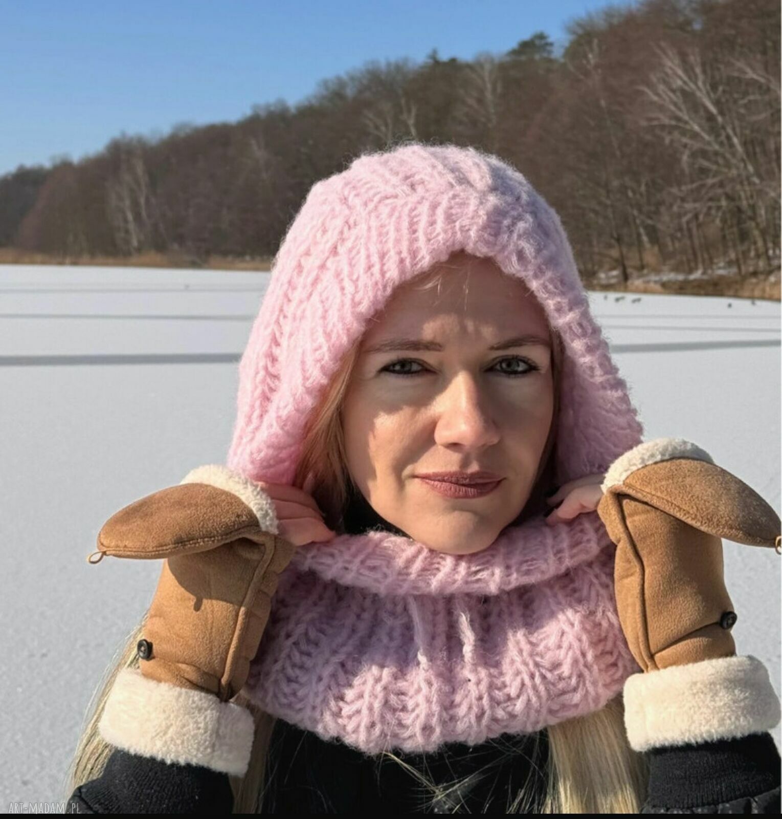 Kominiarka balaclava handmade z alpaki i jedwabiem - ciepła, lekka i regulowana