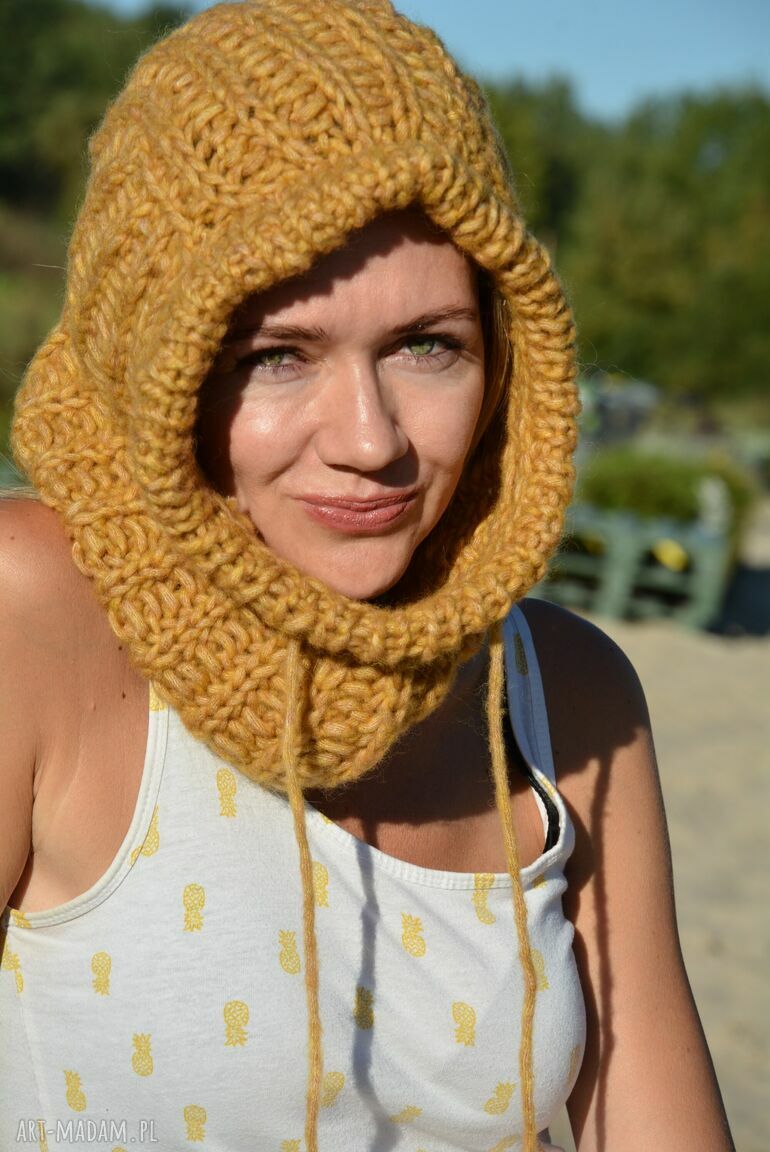 Kominiarka handmade z alpaki i merynos - sweter oversize