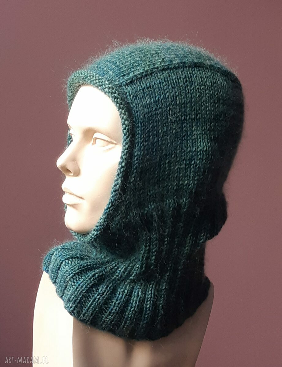 Kominiarka 100% merino Malabrigo szmaragdowa dla Bianki - rezerwacja