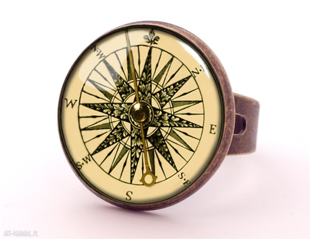 naszyjniki: Kompas Medalion z łańcuszkiem Hand Made