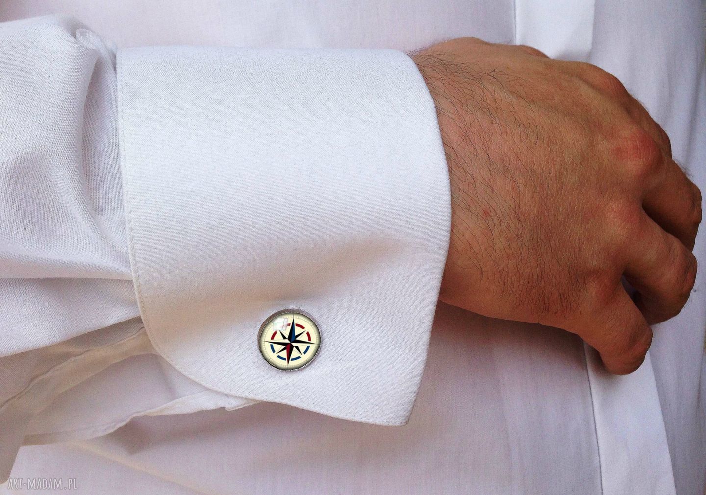 spinki do mankietów: Kompas Spinki do mankietów HandMade