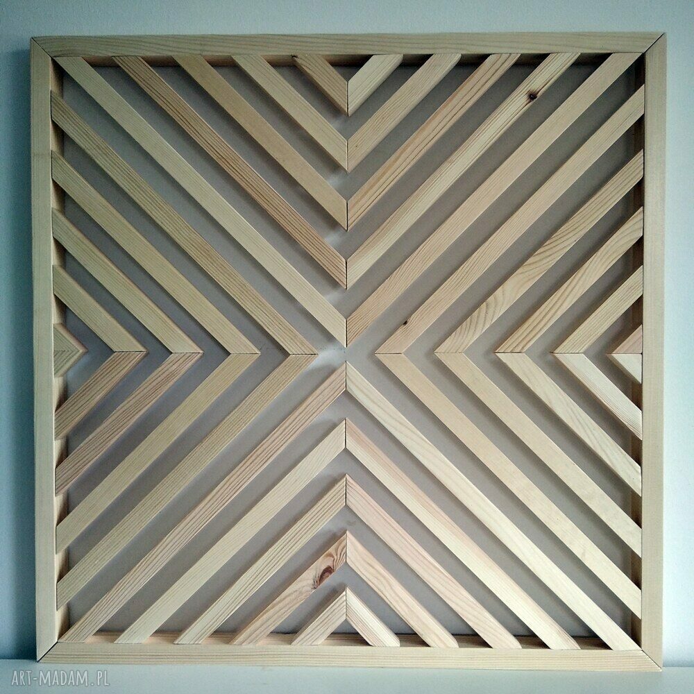 Komplet 2 dekoracji ściennych z drewna na zamówienie - ażurowy wzór, 2 x 78x78 cm