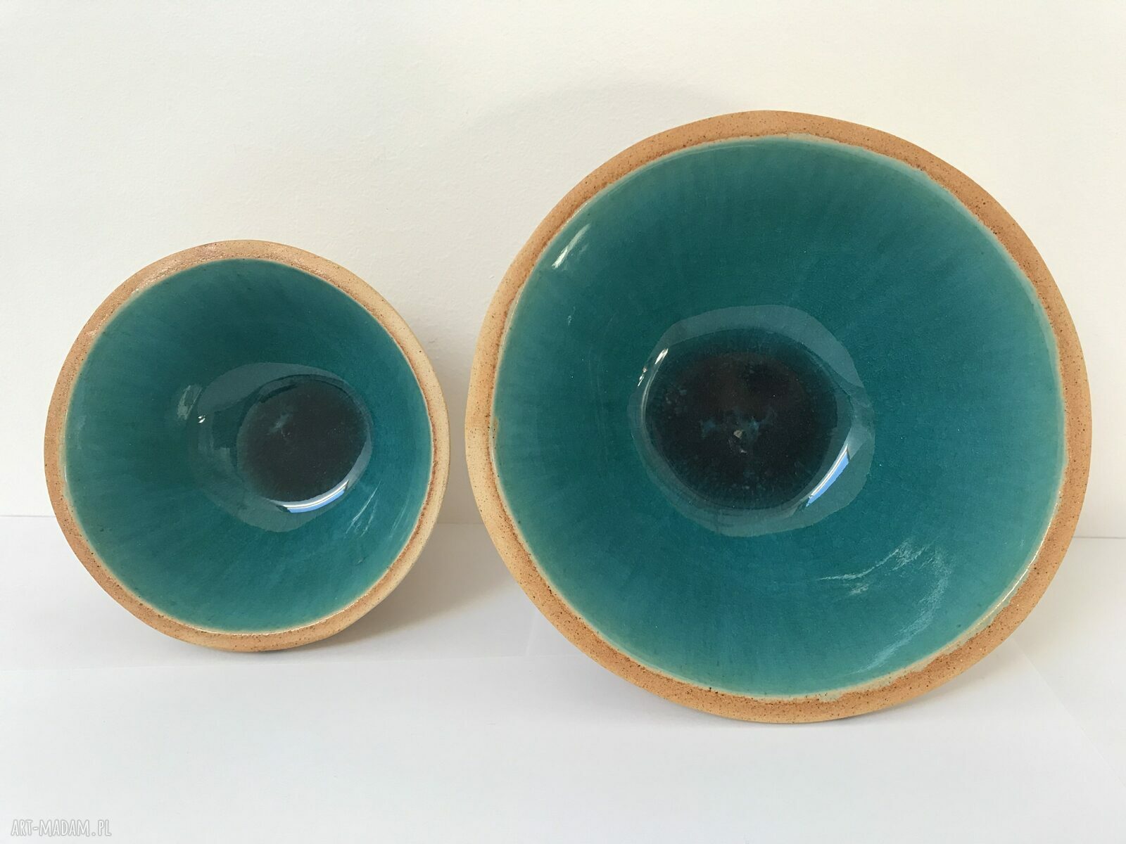 Komplet 2 miseczek z roślinami - rękodzieło ceramiczne