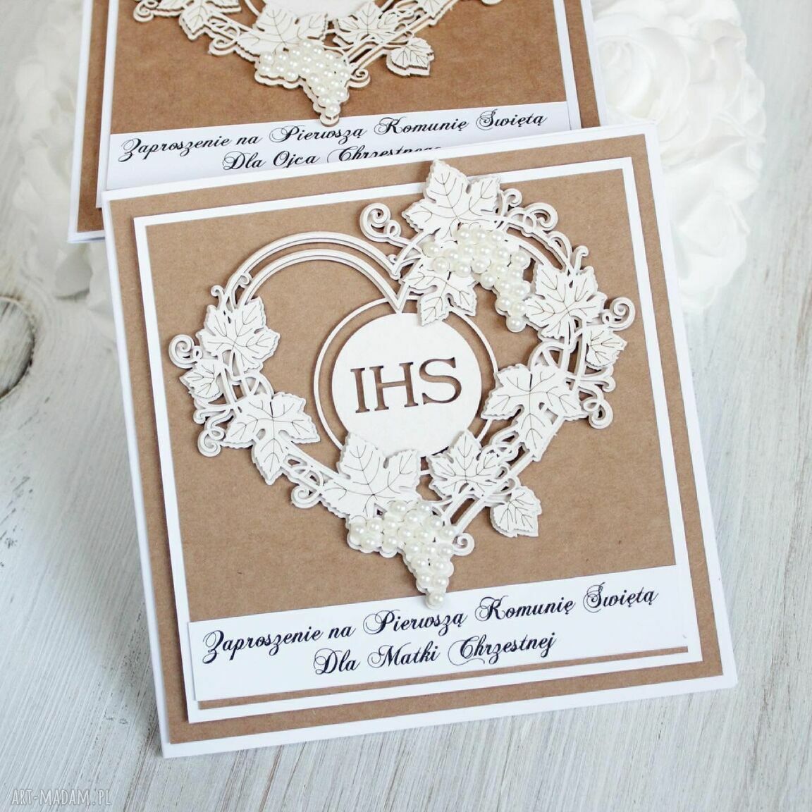 Komplet zaproszeń komunię dla rodziców chrzestnych