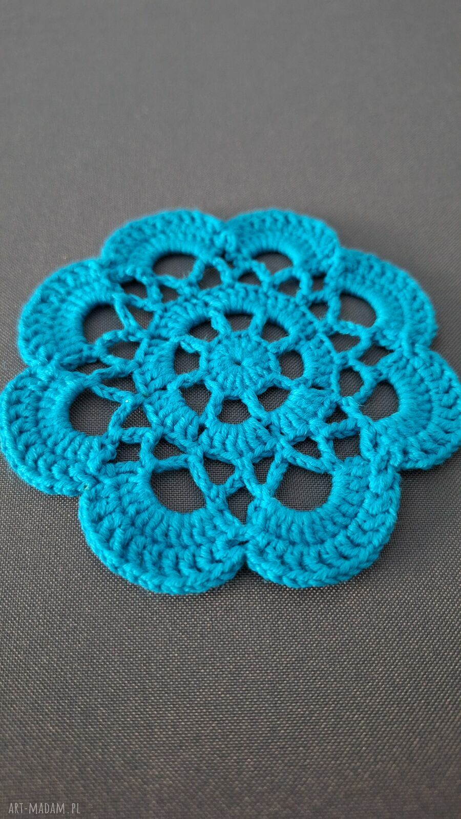 Błękitne serwetki na szydełku 11 cm - komplet 4 szt