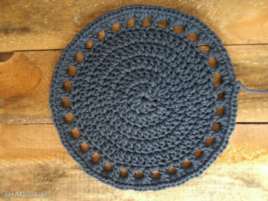 Komplet ażurowych podkładek jeansowych z bawełnianego sznurka (4 szt., 35 cm)