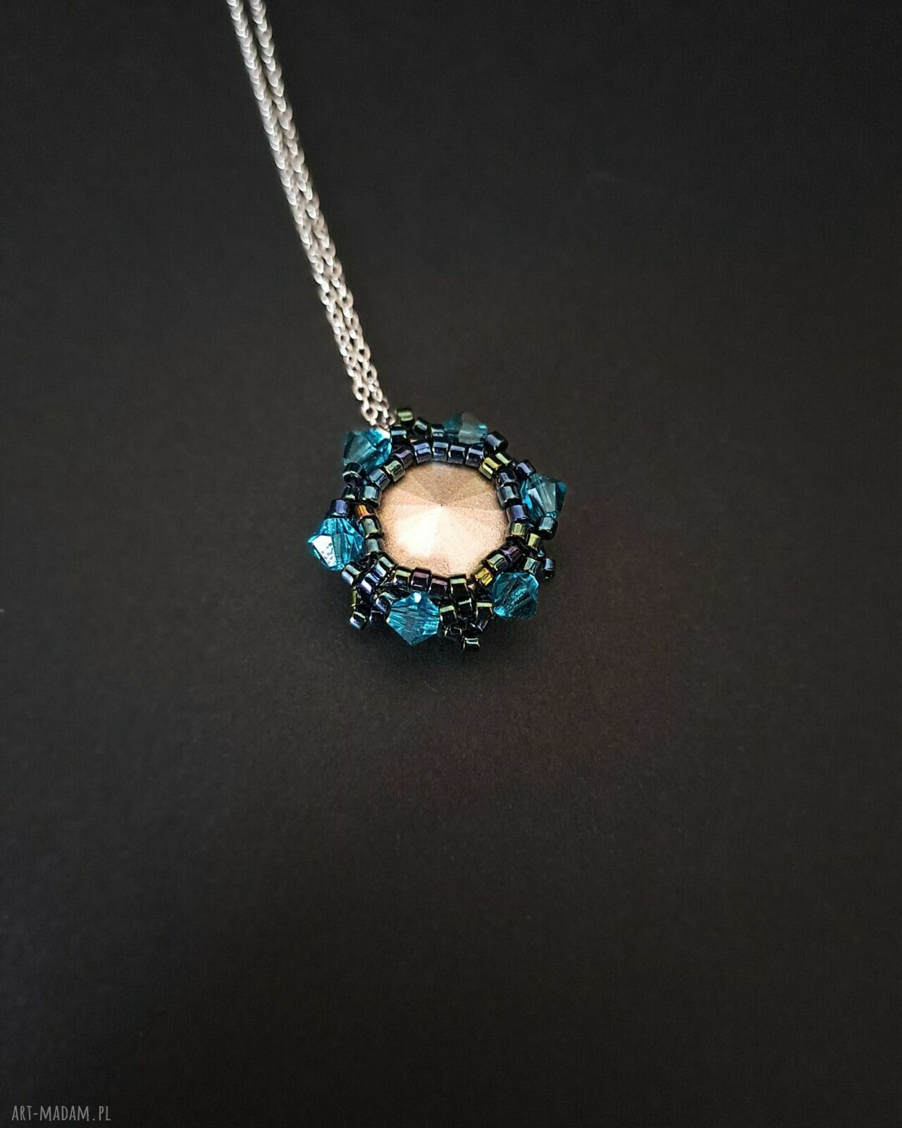 Komplet biżuterii Zircon Maxima - kolczyki i naszyjnik z kamieniem Preciosa Rivoli Maxima
