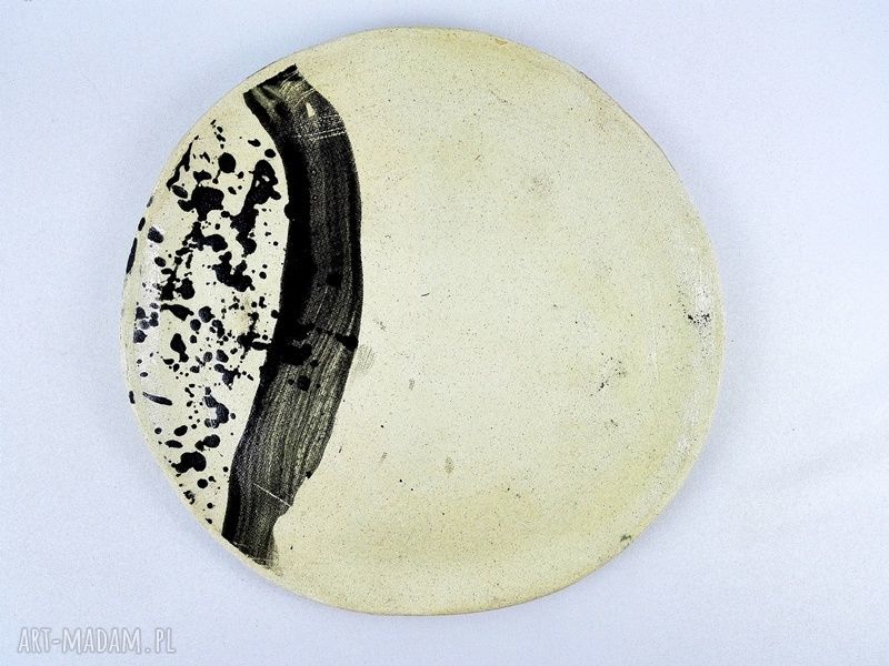 Komplet ceramiczny: talerz 21 cm i 3 miseczki ręcznie robione