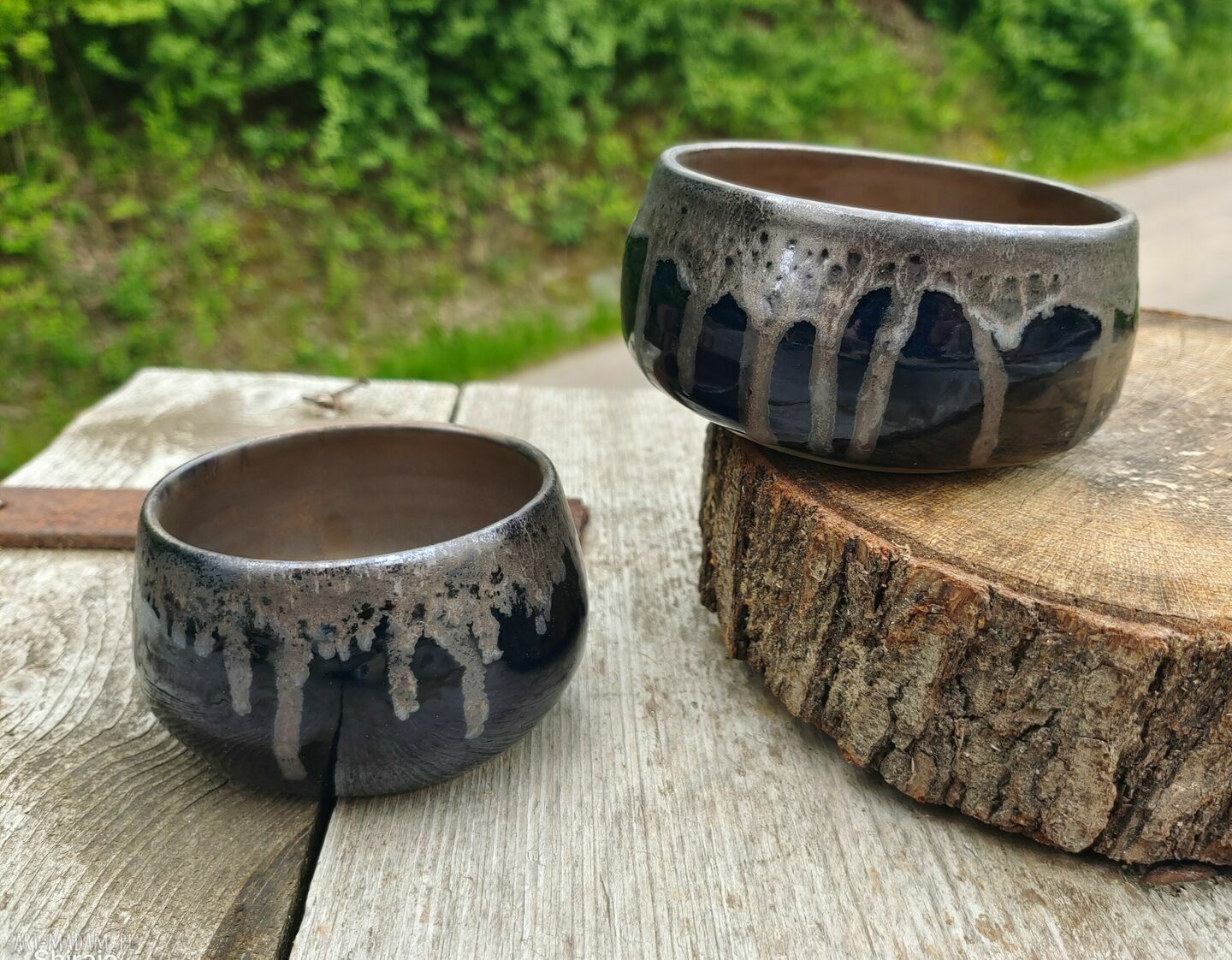 Komplet ceramicznych misek (c491) - ręcznie toczona kamionka na prezent