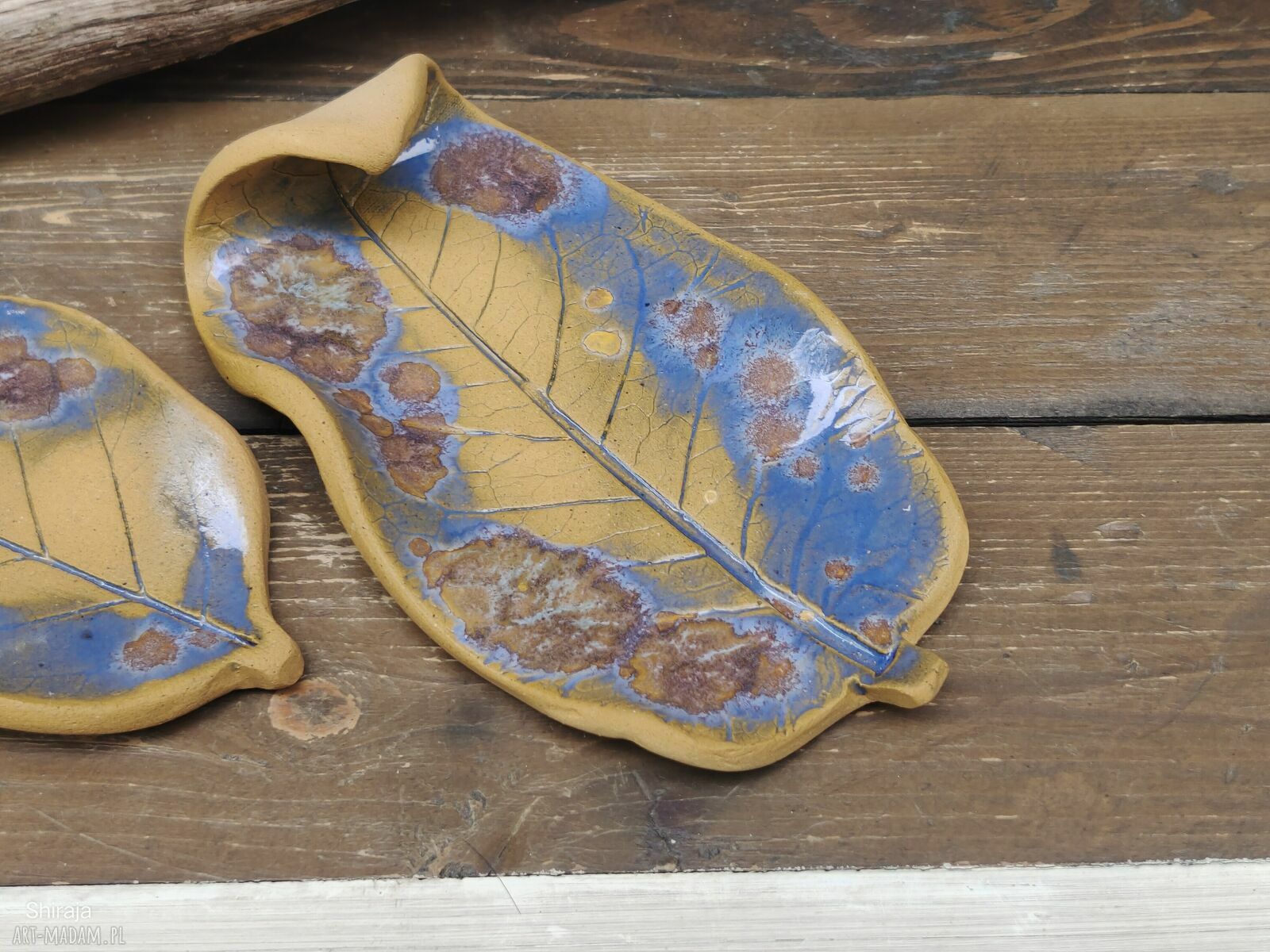 Komplet ceramicznych liści (c891) - pod tealighty, kadzidło i biżuterię