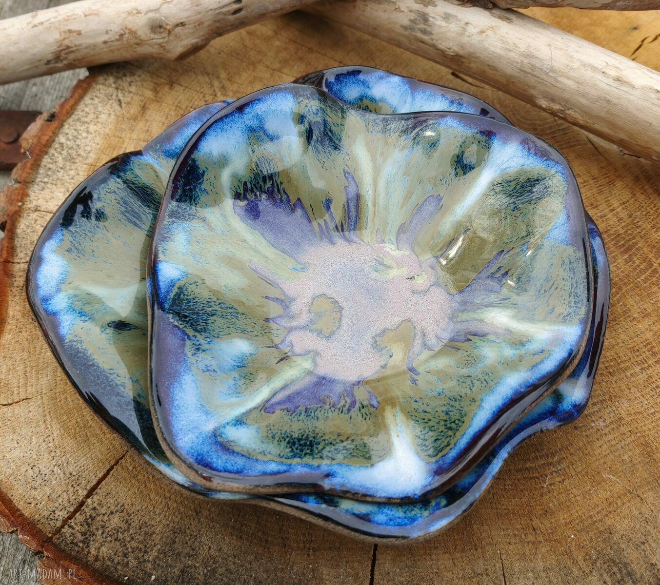 Komplet ceramicznych misek c660 z motywem ważek