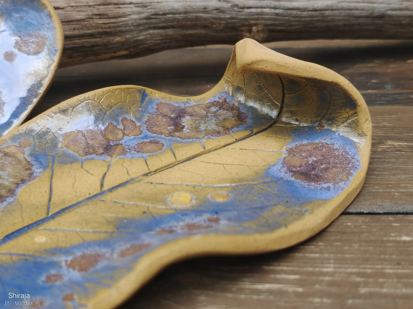 Komplet ceramicznych liści (c891) - pod tealighty, kadzidło i biżuterię