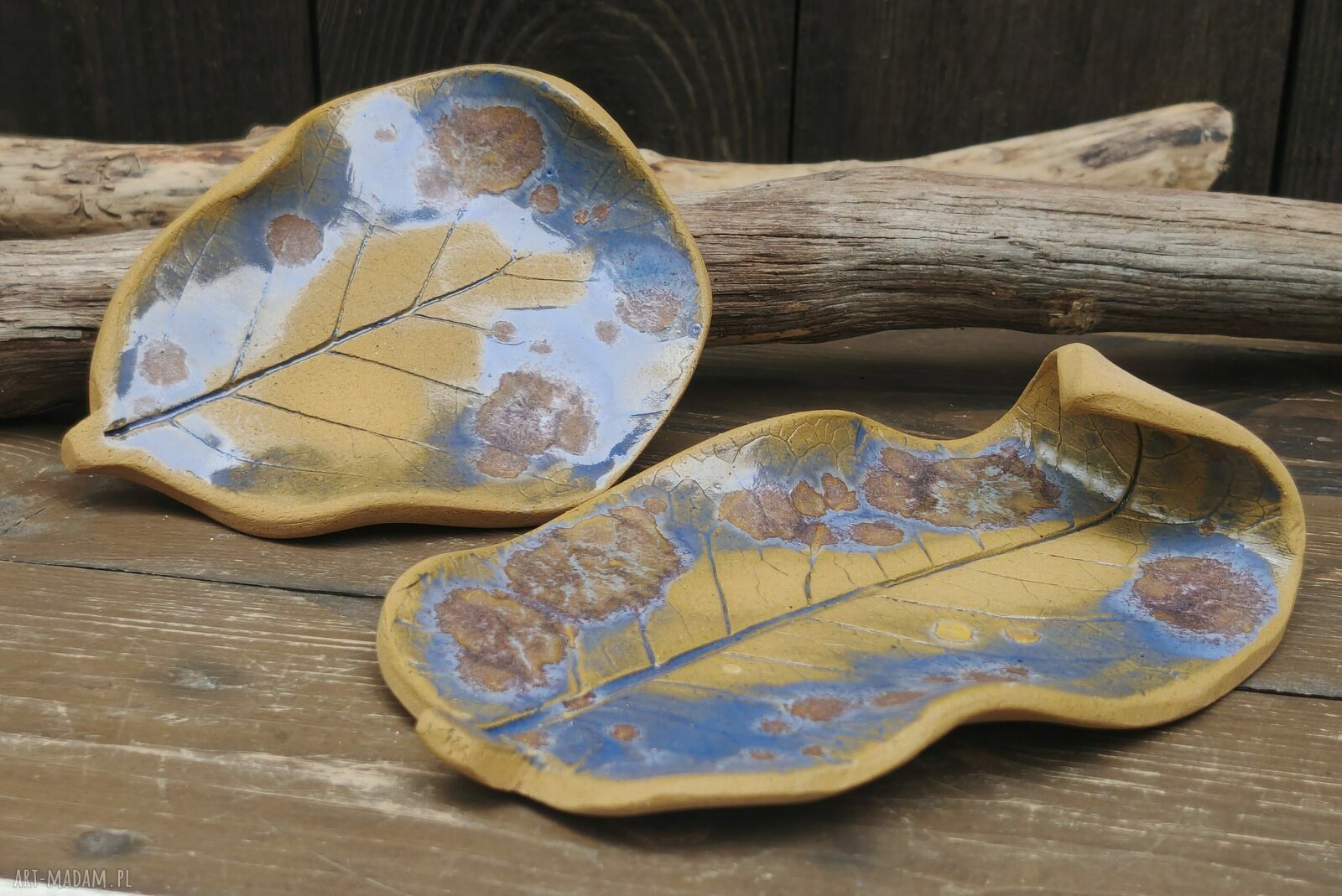 Komplet ceramicznych liści (c891) - pod tealighty, kadzidło i biżuterię