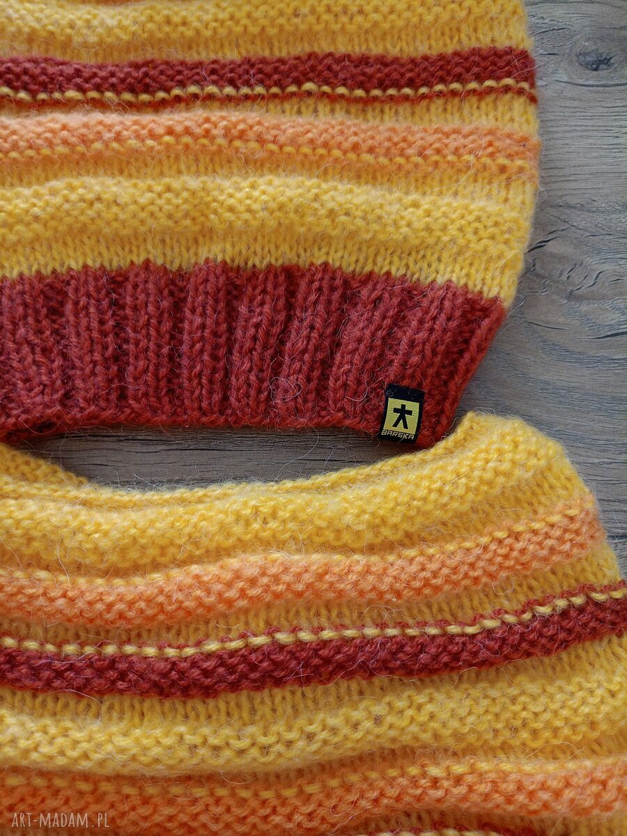 Komplet czapka i komin handmade na zimę ciepły zestaw na prezent