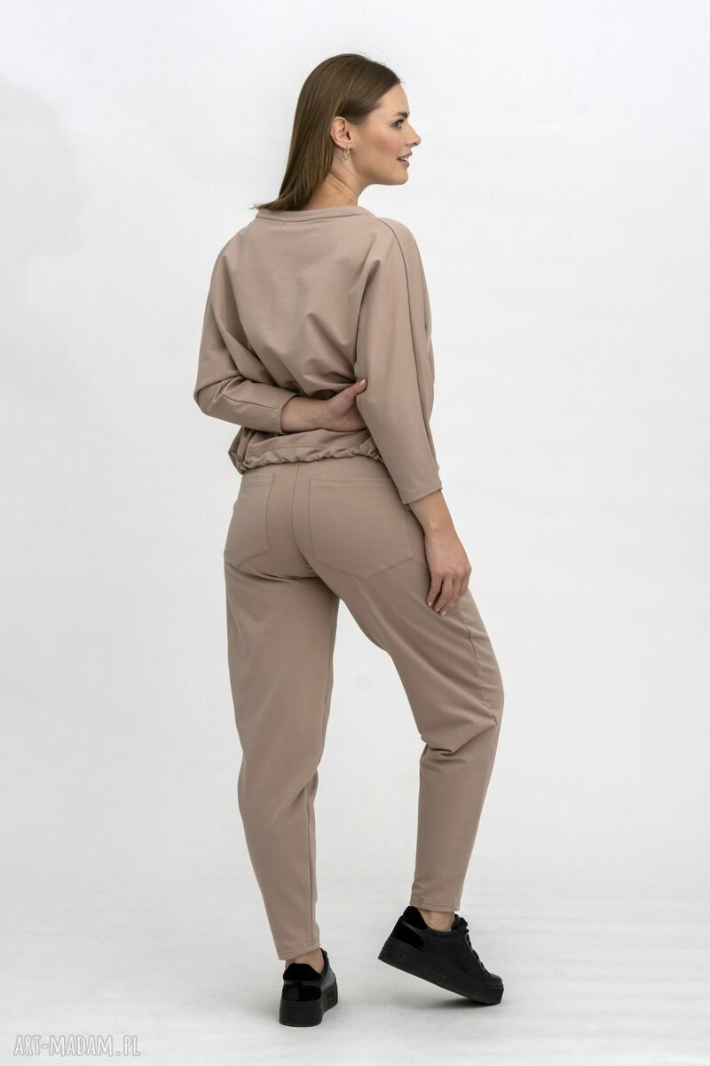 Komplet damski „Verona” cappuccino - wygodny dres z bawełną i elastanem