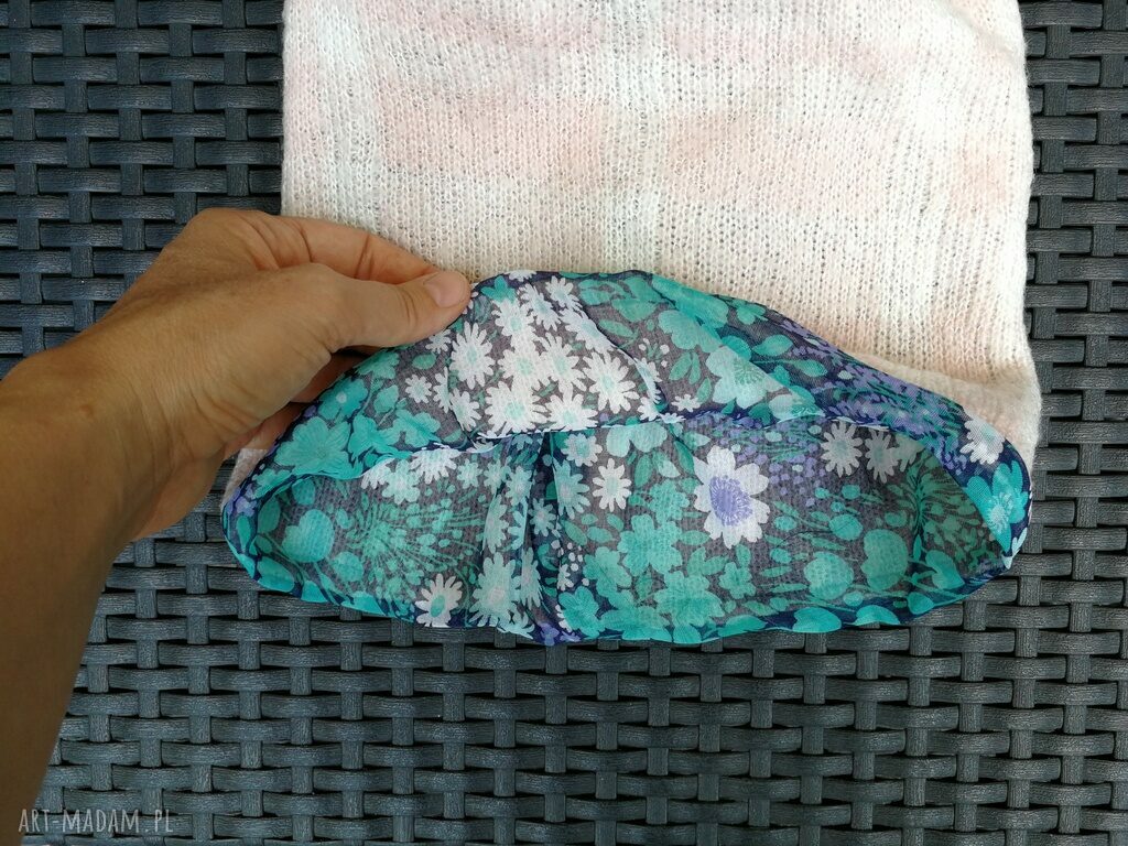 Komplet damski kolorowy na zimę - komin i czapka boho folk
