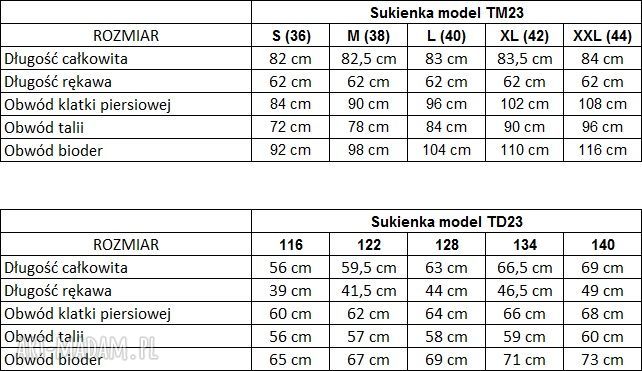 Komplet dla mamy i córki: sukienka dresowa z półgolfem i kieszeniami