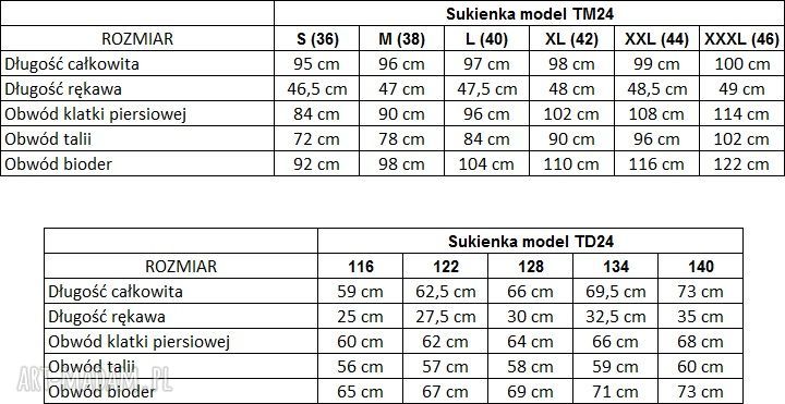 Komplet dla mamy i córki: elegancka sukienka trapezowa z kieszeniami, model 24, czarny