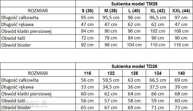 Komplet dla mamy i córki Tessita - chabrowa sukienka z falbanką przy rękawie, model 26