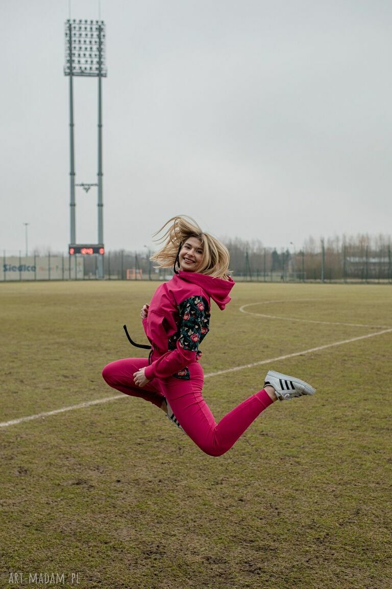 Komplet dresowy francja dres bluza kolorowa różowy sportowy