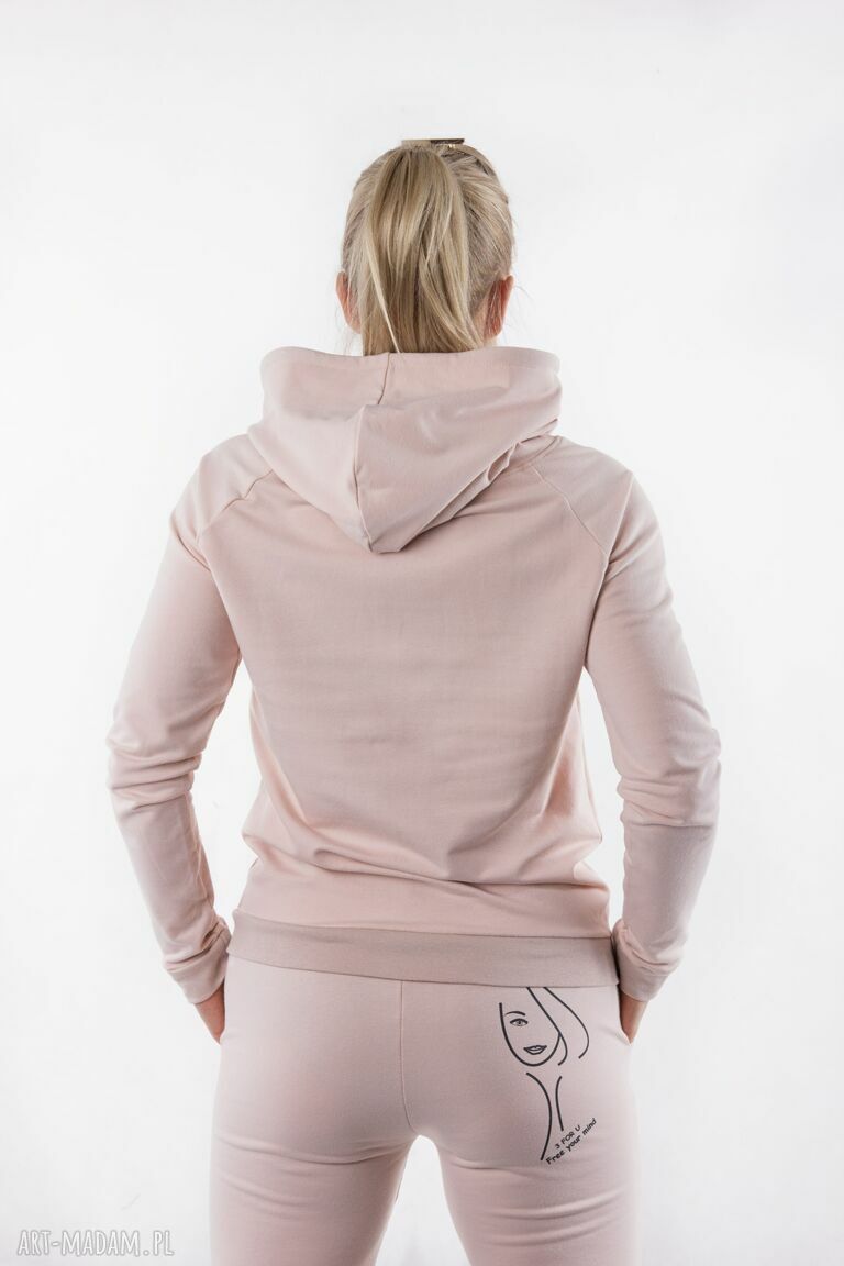 Komplet dresowy Nude Latte - bluza z kapturem i spodnie