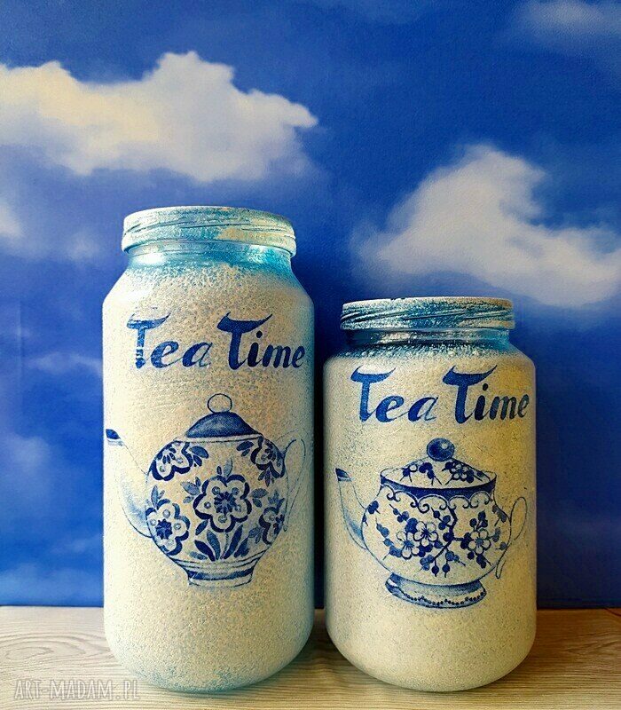 dekoracje: Komplet dwóch szklanych słoiczków w stylu holenderskim z kolekcji Sitten und