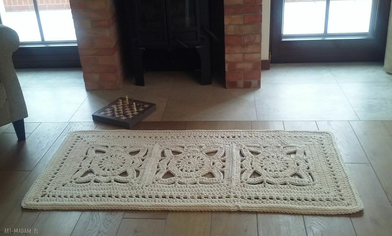 Komplet dywanów Ornament - ręcznie robione dywany ze sznurka bawełnianego