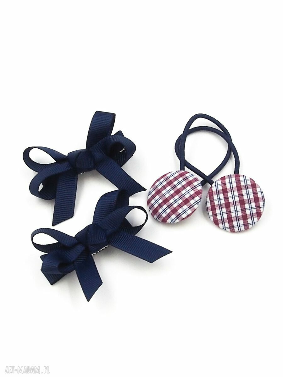 Komplet do włosów Charlotte - gumki i spinki kokardki dla dziewczynki