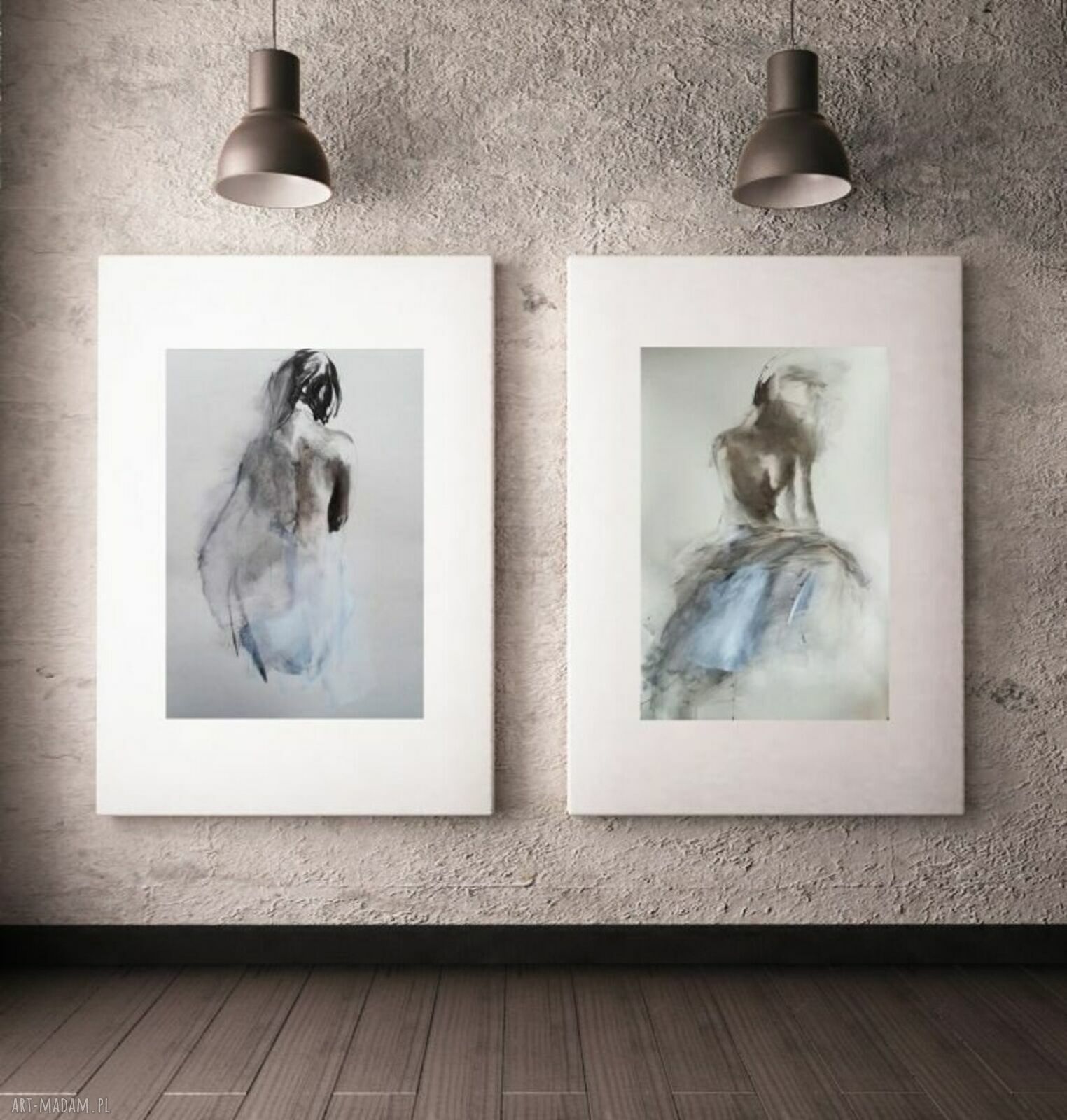 Komplet inkografii Louka 40x60 - obrazy do sypialni nad łóżko