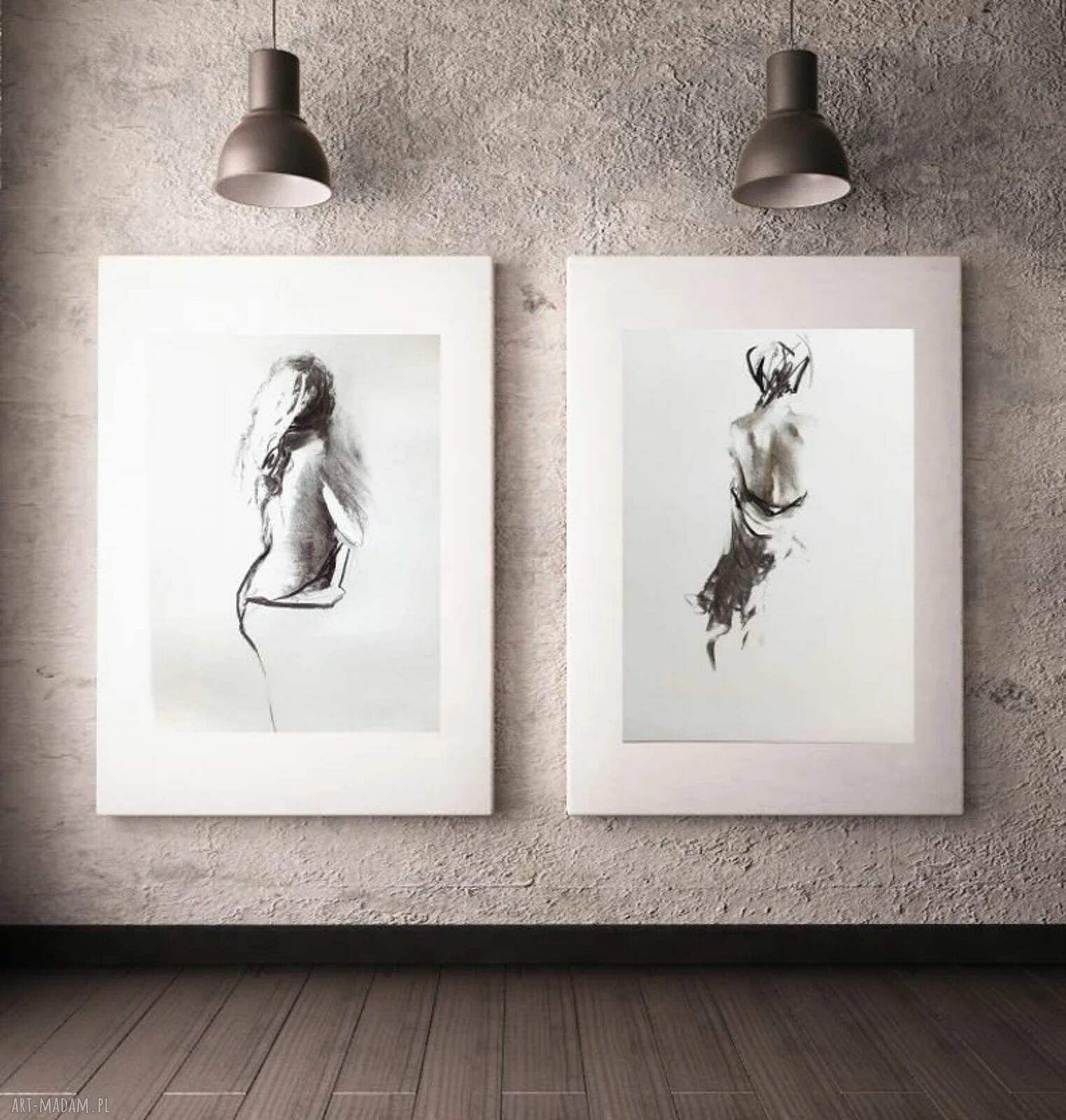 Komplet inkografii Kobieta 50x70 cm - duży obraz do salonu i sypialni