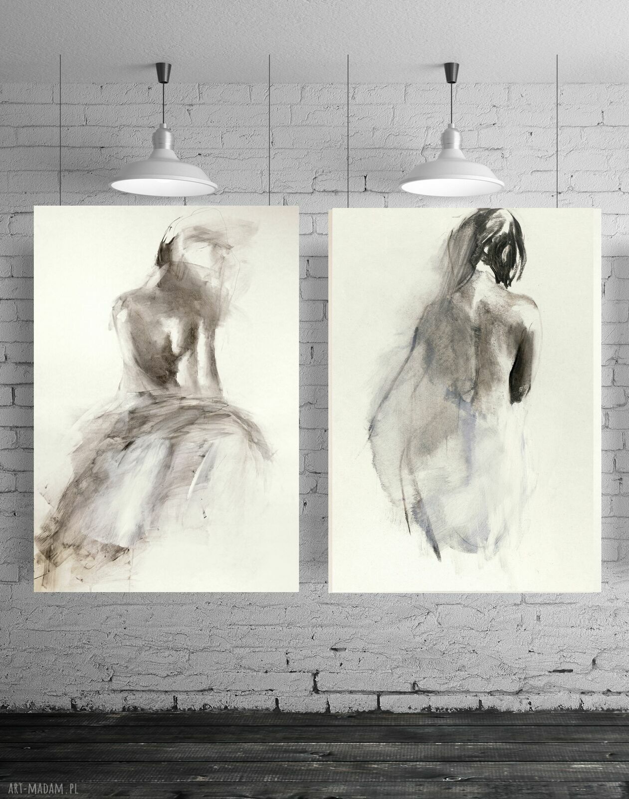 Komplet inkografii kobieta w szkicu 70 x 50 cm do sypialni