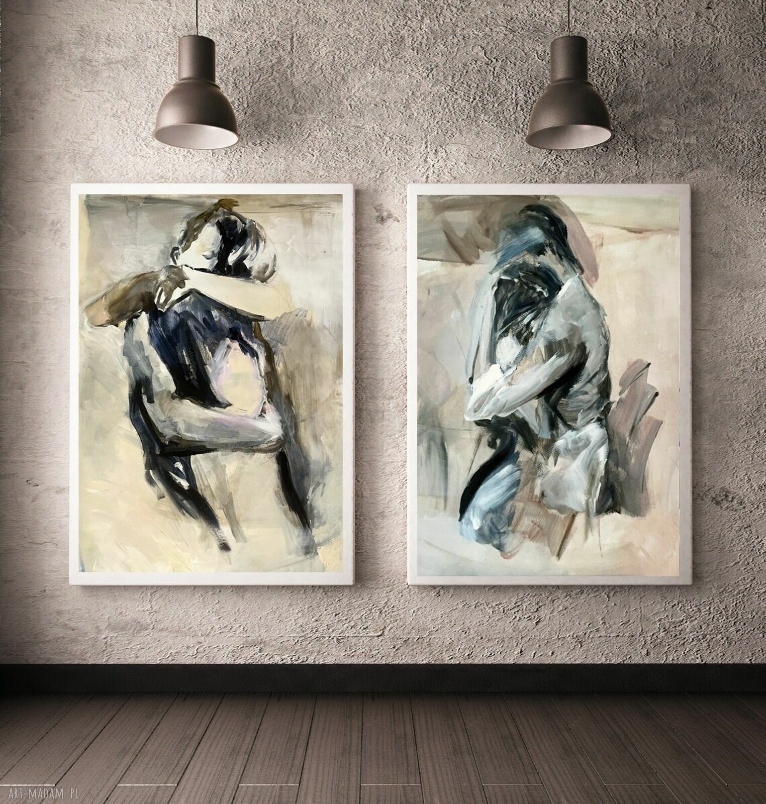 Komplet dwóch inkografii na płótnie 50x70 cm