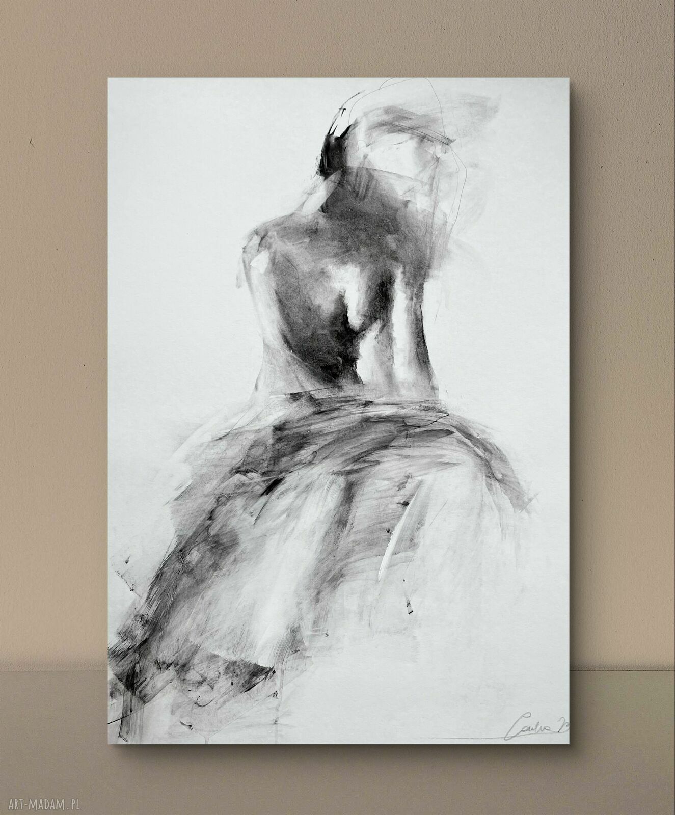 Komplet inkografii kobieta w szkicu 70 x 50 cm do sypialni