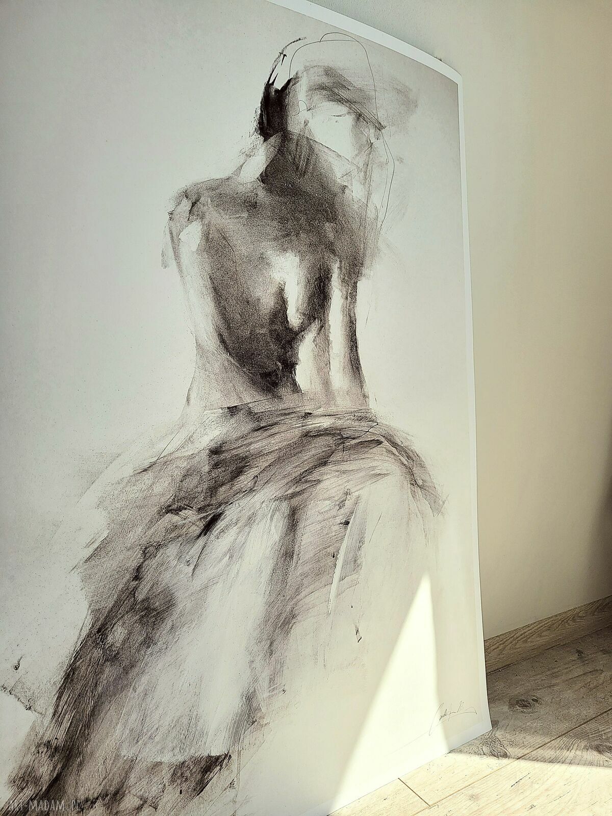 Komplet inkografii kobieta w szkicu 70 x 50 cm do sypialni