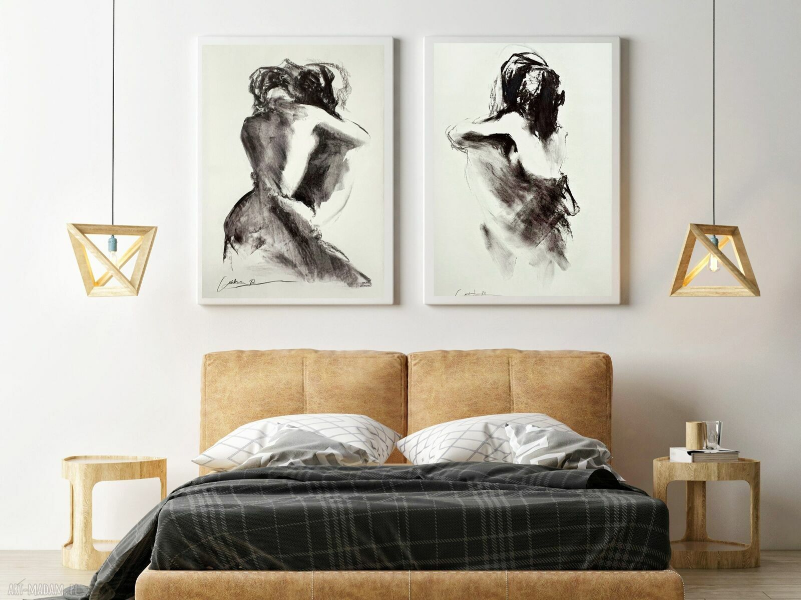 Komplet inkografii 50x70 cm - obrazy nad łóżko do sypialni i salonu