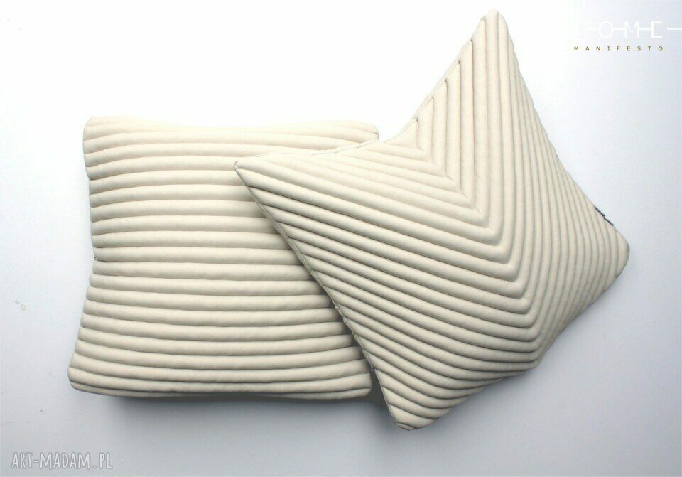 komplet kremowych poduszek 50x50/chevron, colors