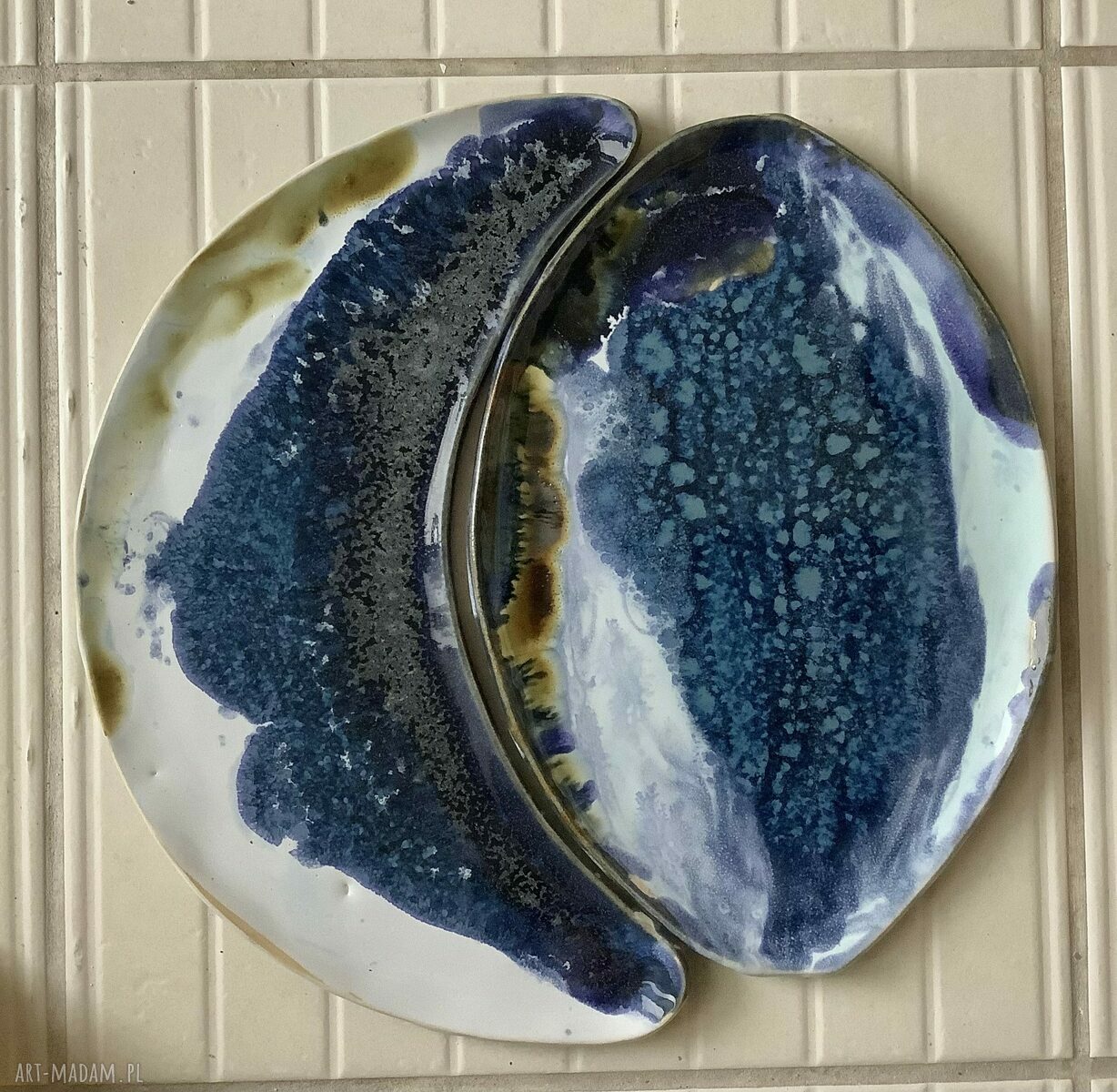 Patera ceramiczna Luna 5 - komplet 2-częściowy do deseru
