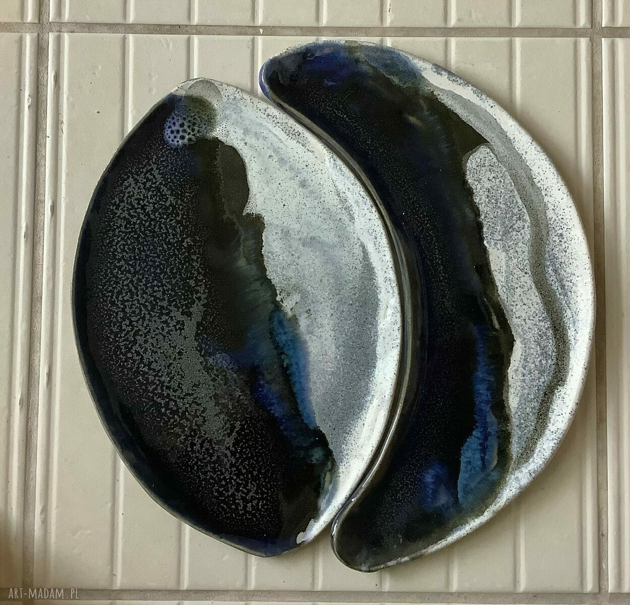Komplet Luna 6 - ceramiczna patera do deseru i przystawek