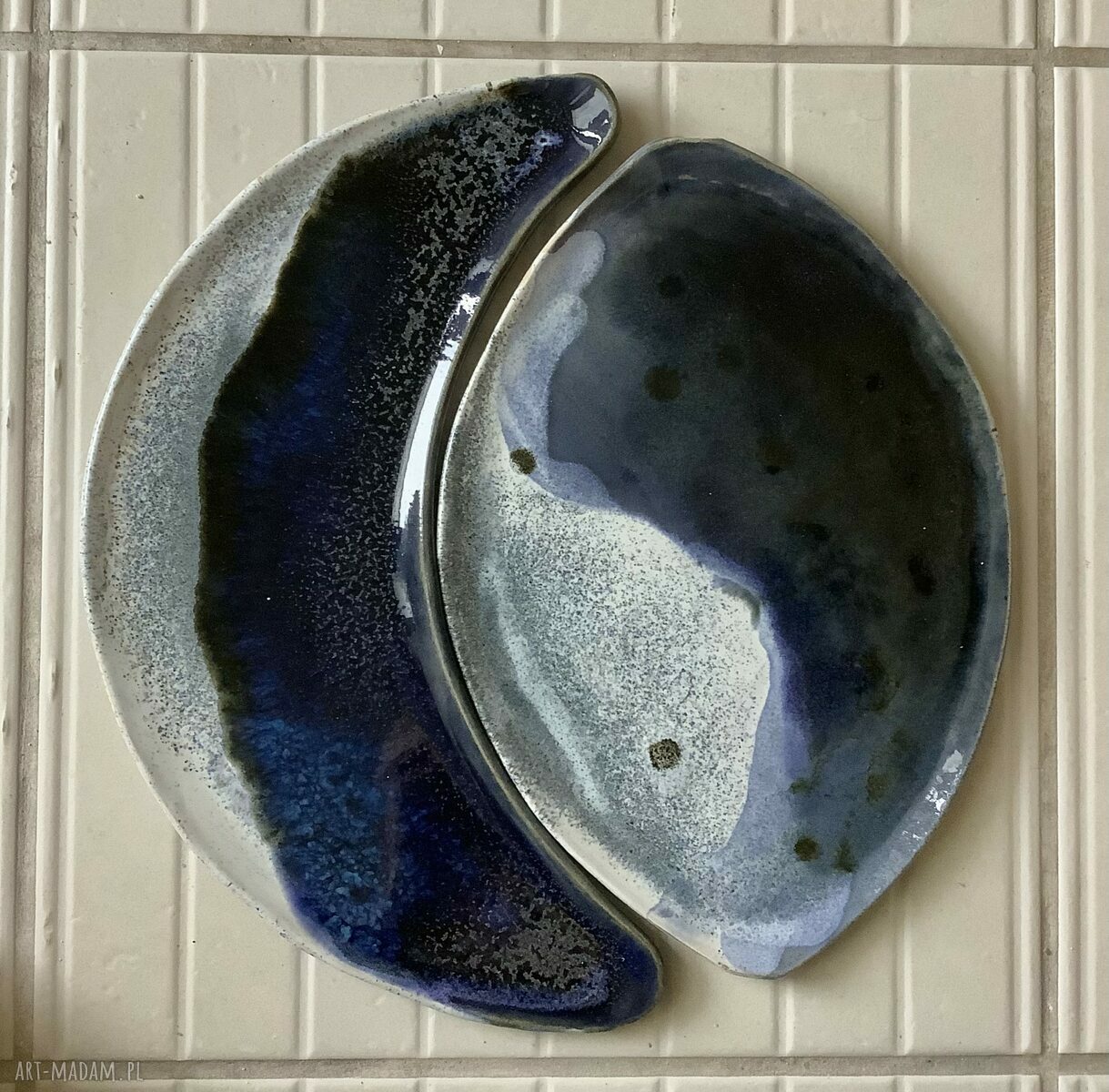 Komplet ceramicznych pater 'Luna 8' - ręcznie robiona ceramika Ceramystiq studio