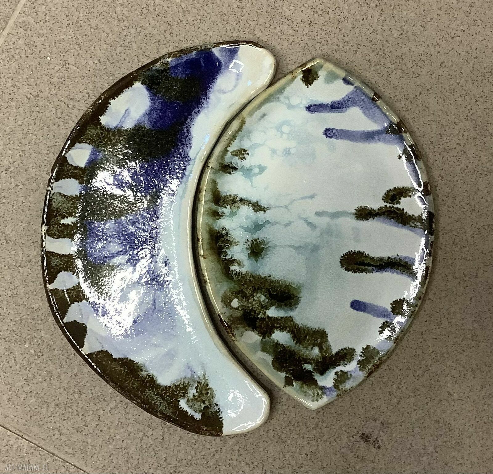 Komplet ceramiczny „LUNA mała 4” - patera i podstawki pod kosmetyki