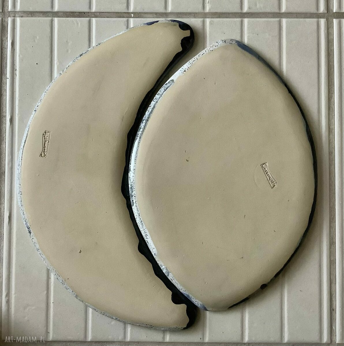 Komplet ceramicznych pater 'Luna 8' - ręcznie robiona ceramika Ceramystiq studio