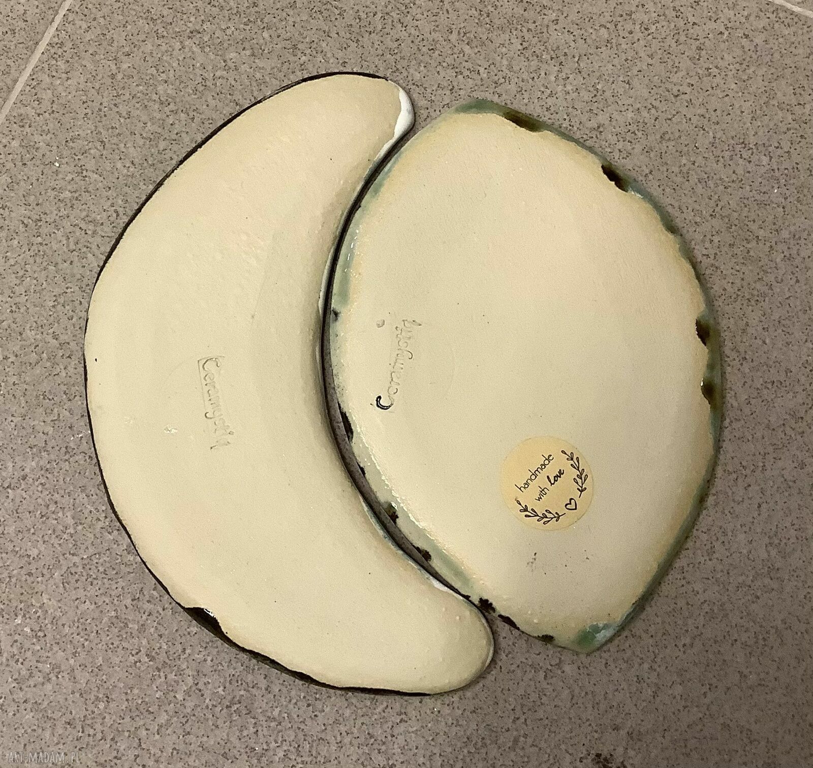 Komplet ceramiczny „LUNA mała 4” - patera i podstawki pod kosmetyki