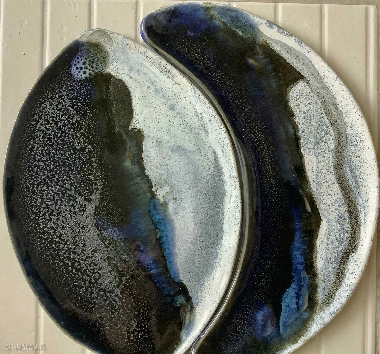 Komplet Luna 6 - ceramiczna patera do deseru i przystawek