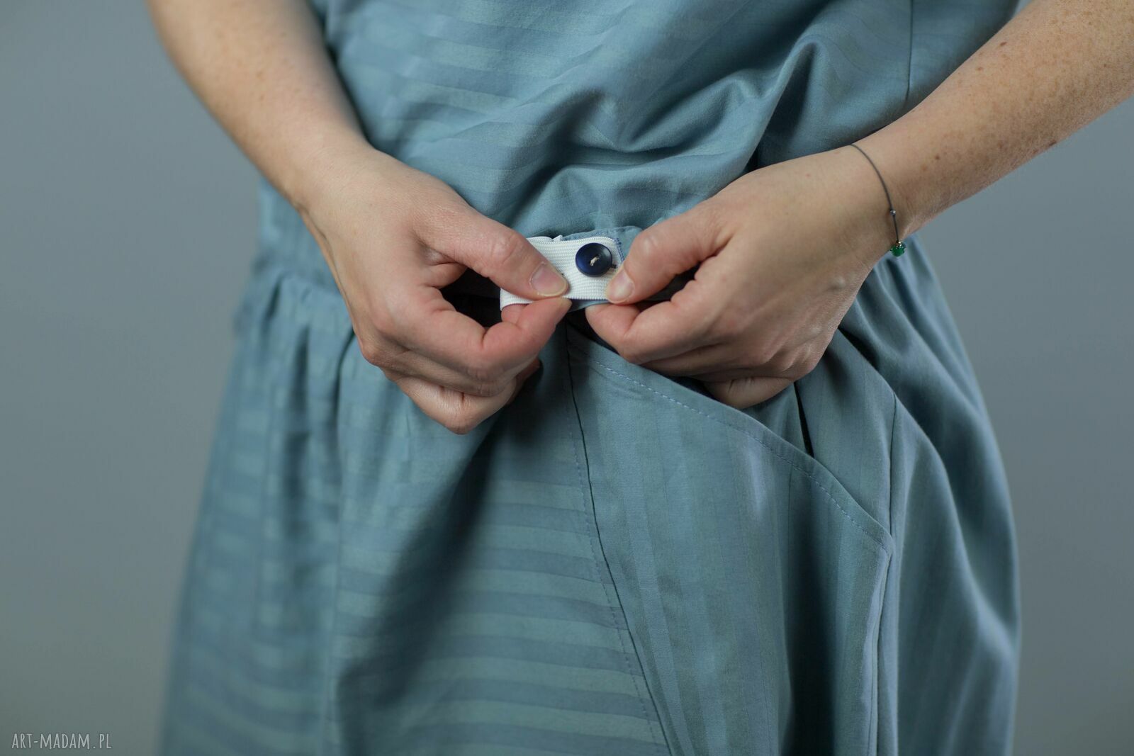 Komplet na lato z bawełny zero waste w paski (S)